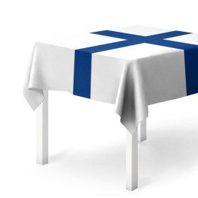 Скатерть 3D с принтом Флаг Финляндии в Кировске, 100% полиэстер (ткань не мнется и не растягивается) | Размер: 150*150 см | finland | flag | suomi | финляндия | флаг