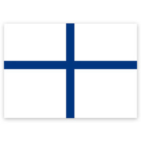 Поздравительная открытка с принтом Флаг Финляндии в Кировске, 100% бумага | плотность бумаги 280 г/м2, матовая, на обратной стороне линовка и место для марки
 | finland | flag | suomi | финляндия | флаг