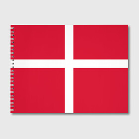 Альбом для рисования с принтом Флаг Дании в Кировске, 100% бумага
 | матовая бумага, плотность 200 мг. | danmark | denmark | flag | дания | флаг