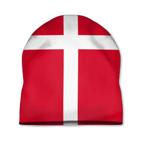 Шапка 3D с принтом Флаг Дании в Кировске, 100% полиэстер | универсальный размер, печать по всей поверхности изделия | danmark | denmark | flag | дания | флаг