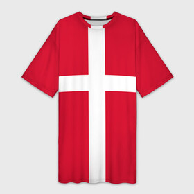 Платье-футболка 3D с принтом Флаг Дании в Кировске,  |  | danmark | denmark | flag | дания | флаг