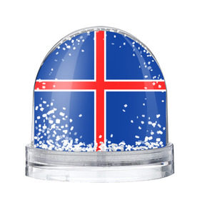 Снежный шар с принтом Флаг Исландии в Кировске, Пластик | Изображение внутри шара печатается на глянцевой фотобумаге с двух сторон | Тематика изображения на принте: flag | iceland | island | исландия | флаг