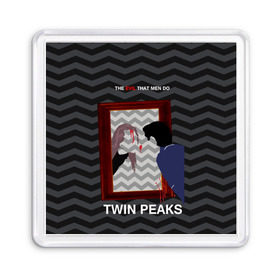 Магнит 55*55 с принтом TWIN PEAKS в Кировске, Пластик | Размер: 65*65 мм; Размер печати: 55*55 мм | Тематика изображения на принте: twin peaks | агент купер | арт | сериал | твин пикс | фильмы