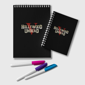 Блокнот с принтом Hollywood Undead в Кировске, 100% бумага | 48 листов, плотность листов — 60 г/м2, плотность картонной обложки — 250 г/м2. Листы скреплены удобной пружинной спиралью. Цвет линий — светло-серый
 | five | hollywood undead | v