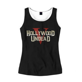 Женская майка 3D с принтом Hollywood Undead в Кировске, 100% полиэстер | круглая горловина, прямой силуэт, длина до линии бедра | five | hollywood undead | v