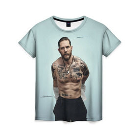 Женская футболка 3D с принтом Tom Hardy в Кировске, 100% полиэфир ( синтетическое хлопкоподобное полотно) | прямой крой, круглый вырез горловины, длина до линии бедер | tom hardy | актеры | том харди