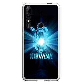 Чехол для Honor P Smart Z с принтом Группа Nirvana в Кировске, Силикон | Область печати: задняя сторона чехла, без боковых панелей | Тематика изображения на принте: kurt cobain | nirvana | вечная память | гитара | гранж | кумир | курт кобейн | лучи | микрофон | музыкант | надпись | нирвана | певец | рок | свет