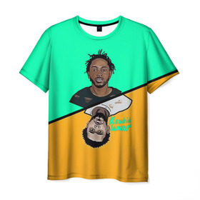 Мужская футболка 3D с принтом Kendrick Lamar в Кировске, 100% полиэфир | прямой крой, круглый вырез горловины, длина до линии бедер | k dot | kendrick lamar | дакворт | двуликий | карта | картинка | кендрик | король | король хип хопа | ламар | лицо | музыкант | певец | репер | рисунок | хип хоп