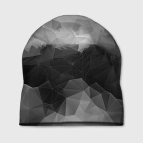 Шапка 3D с принтом Polygon gray в Кировске, 100% полиэстер | универсальный размер, печать по всей поверхности изделия | Тематика изображения на принте: abstraction | polygon | абстракция | грань | краски | кубик | кубики | линии | мозаика | ребро | текстура | узор