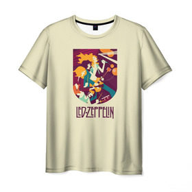 Мужская футболка 3D с принтом Led Zeppelin Art в Кировске, 100% полиэфир | прямой крой, круглый вырез горловины, длина до линии бедер | poster