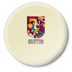 Значок с принтом Led Zeppelin Art в Кировске,  металл | круглая форма, металлическая застежка в виде булавки | Тематика изображения на принте: poster