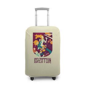 Чехол для чемодана 3D с принтом Led Zeppelin Art в Кировске, 86% полиэфир, 14% спандекс | двустороннее нанесение принта, прорези для ручек и колес | poster