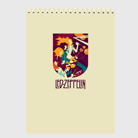 Скетчбук с принтом Led Zeppelin Art в Кировске, 100% бумага
 | 48 листов, плотность листов — 100 г/м2, плотность картонной обложки — 250 г/м2. Листы скреплены сверху удобной пружинной спиралью | Тематика изображения на принте: poster