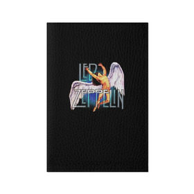 Обложка для паспорта матовая кожа с принтом Led Zeppelin Angel в Кировске, натуральная матовая кожа | размер 19,3 х 13,7 см; прозрачные пластиковые крепления | Тематика изображения на принте: рок