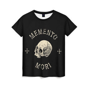 Женская футболка 3D с принтом Мементо Мори в Кировске, 100% полиэфир ( синтетическое хлопкоподобное полотно) | прямой крой, круглый вырез горловины, длина до линии бедер | арт | минимализм | мода | стиль