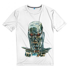 Мужская футболка 3D с принтом Терминатор в Кировске, 100% полиэфир | прямой крой, круглый вырез горловины, длина до линии бедер | арт | минимализм | мода | стиль