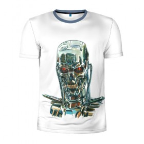 Мужская футболка 3D спортивная с принтом Терминатор в Кировске, 100% полиэстер с улучшенными характеристиками | приталенный силуэт, круглая горловина, широкие плечи, сужается к линии бедра | арт | минимализм | мода | стиль