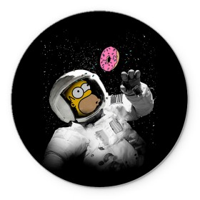 Коврик круглый с принтом Space Homer в Кировске, резина и полиэстер | круглая форма, изображение наносится на всю лицевую часть | homer | simpsons | гомер | симпсон | симпсоны