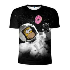 Мужская футболка 3D спортивная с принтом Space Homer в Кировске, 100% полиэстер с улучшенными характеристиками | приталенный силуэт, круглая горловина, широкие плечи, сужается к линии бедра | homer | simpsons | гомер | симпсон | симпсоны