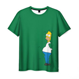 Мужская футболка 3D с принтом Green в Кировске, 100% полиэфир | прямой крой, круглый вырез горловины, длина до линии бедер | homer | simpsons | гомер | симпсон | симпсоны