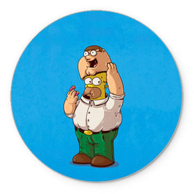 Коврик круглый с принтом Homer Dad в Кировске, резина и полиэстер | круглая форма, изображение наносится на всю лицевую часть | Тематика изображения на принте: simpsons | гомер | симпсоны
