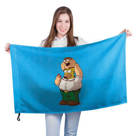 Флаг 3D с принтом Homer Dad в Кировске, 100% полиэстер | плотность ткани — 95 г/м2, размер — 67 х 109 см. Принт наносится с одной стороны | simpsons | гомер | симпсоны