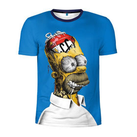 Мужская футболка 3D спортивная с принтом Duffff в Кировске, 100% полиэстер с улучшенными характеристиками | приталенный силуэт, круглая горловина, широкие плечи, сужается к линии бедра | homer | simpsons | гомер | симпсон | симпсоны