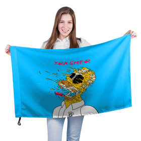 Флаг 3D с принтом TRASHER в Кировске, 100% полиэстер | плотность ткани — 95 г/м2, размер — 67 х 109 см. Принт наносится с одной стороны | homer | simpsons | гомер | симпсон | симпсоны