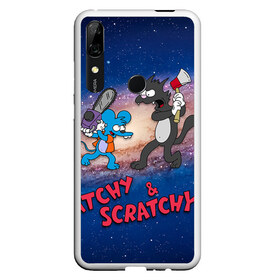 Чехол для Honor P Smart Z с принтом Itchy & Scratchy space в Кировске, Силикон | Область печати: задняя сторона чехла, без боковых панелей | simpsons | the itchy  scratchy | симпсоны | щекотка и царапка