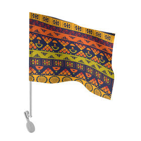 Флаг для автомобиля с принтом Африканские символы в Кировске, 100% полиэстер | Размер: 30*21 см | africa | pattern | африка | африканские мотивы | народы африки | национальная одежда | переплетение нитей | ткани | узор | этнический узор