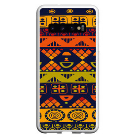 Чехол для Samsung Galaxy S10 с принтом Африканские символы в Кировске, Силикон | Область печати: задняя сторона чехла, без боковых панелей | africa | pattern | африка | африканские мотивы | народы африки | национальная одежда | переплетение нитей | ткани | узор | этнический узор