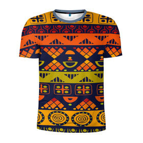Мужская футболка 3D спортивная с принтом Африканские символы в Кировске, 100% полиэстер с улучшенными характеристиками | приталенный силуэт, круглая горловина, широкие плечи, сужается к линии бедра | Тематика изображения на принте: africa | pattern | африка | африканские мотивы | народы африки | национальная одежда | переплетение нитей | ткани | узор | этнический узор