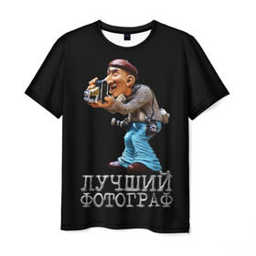 Мужская футболка 3D с принтом Лучший фотограф в Кировске, 100% полиэфир | прямой крой, круглый вырез горловины, длина до линии бедер | лучший | подарок | профессия | фотограф