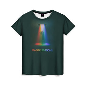 Женская футболка 3D с принтом Imagine Dragons Light в Кировске, 100% полиэфир ( синтетическое хлопкоподобное полотно) | прямой крой, круглый вырез горловины, длина до линии бедер | demons | evolve | mirrors | radioactive | драконы | космос | музыка | нло | ночь | поп | радуга | рок | свет