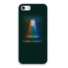 Чехол для iPhone 5/5S матовый с принтом Imagine Dragons Light в Кировске, Силикон | Область печати: задняя сторона чехла, без боковых панелей | demons | evolve | mirrors | radioactive | драконы | космос | музыка | нло | ночь | поп | радуга | рок | свет