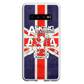 Чехол для Samsung Galaxy S10 с принтом Asking Alexandria флаг Англии в Кировске, Силикон | Область печати: задняя сторона чехла, без боковых панелей | бен брюс | герб | группа | джеймс касселлс | дэнни уорсноп | жанр | кэмерон лидделл | лев | музыка | музыканты | песни | рок | сэм бэттли | хэви метал | электроникор