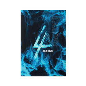 Обложка для паспорта матовая кожа с принтом Linkin Park синий дым в Кировске, натуральная матовая кожа | размер 19,3 х 13,7 см; прозрачные пластиковые крепления | альтернативный рок | линкин парк