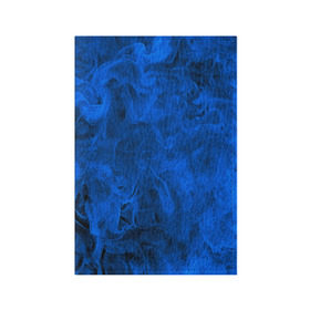 Обложка для паспорта матовая кожа с принтом Синий дым в Кировске, натуральная матовая кожа | размер 19,3 х 13,7 см; прозрачные пластиковые крепления | Тематика изображения на принте: fire | flame | in fire | smoke | в огне | дым | огненный | огонь | текстуры