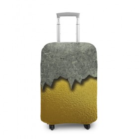 Чехол для чемодана 3D с принтом Gold texture в Кировске, 86% полиэфир, 14% спандекс | двустороннее нанесение принта, прорези для ручек и колес | gold texture | абстракция | золото | камень | стена | текстуры