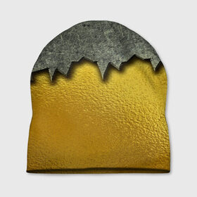 Шапка 3D с принтом Gold texture в Кировске, 100% полиэстер | универсальный размер, печать по всей поверхности изделия | gold texture | абстракция | золото | камень | стена | текстуры