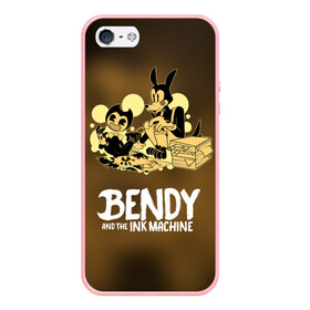 Чехол для iPhone 5/5S матовый с принтом Bendy and the ink machine (3D) в Кировске, Силикон | Область печати: задняя сторона чехла, без боковых панелей | bendy | horror | ink | machine