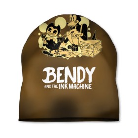 Шапка 3D с принтом Bendy and the ink machine в Кировске, 100% полиэстер | универсальный размер, печать по всей поверхности изделия | Тематика изображения на принте: bendy | horror | ink | machine