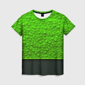 Женская футболка 3D с принтом Кислотные пузыри в Кировске, 100% полиэфир ( синтетическое хлопкоподобное полотно) | прямой крой, круглый вырез горловины, длина до линии бедер | абстракция | кислота | кислотные пузыри | пузыри | текстуры
