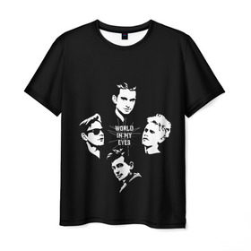 Мужская футболка 3D с принтом Depeche mode(world in my eyes) в Кировске, 100% полиэфир | прямой крой, круглый вырез горловины, длина до линии бедер | depeche mode | music | альтернатива | музыка | рок
