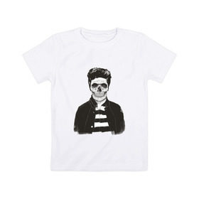Детская футболка хлопок с принтом Элвис в Кировске, 100% хлопок | круглый вырез горловины, полуприлегающий силуэт, длина до линии бедер | Тематика изображения на принте: 