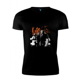 Мужская футболка премиум с принтом Группа Korn в Кировске, 92% хлопок, 8% лайкра | приталенный силуэт, круглый вырез ворота, длина до линии бедра, короткий рукав | альтернативный метал | группа | корн | ню метал