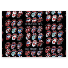 Поздравительная открытка с принтом The Rolling Stones в Кировске, 100% бумага | плотность бумаги 280 г/м2, матовая, на обратной стороне линовка и место для марки
 | Тематика изображения на принте: англия | аргентина | блюз рок | канада | мик джаггер | музыка | песни | психоделический рок | ритм н блюз | рок | рок н ролл | ролинг | рот | стоун | стоунз | сша | флаг | язык | япония
