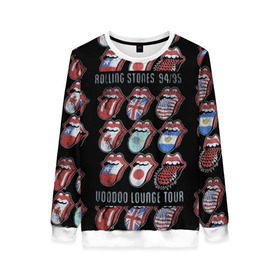 Женский свитшот 3D с принтом The Rolling Stones в Кировске, 100% полиэстер с мягким внутренним слоем | круглый вырез горловины, мягкая резинка на манжетах и поясе, свободная посадка по фигуре | англия | аргентина | блюз рок | канада | мик джаггер | музыка | песни | психоделический рок | ритм н блюз | рок | рок н ролл | ролинг | рот | стоун | стоунз | сша | флаг | язык | япония