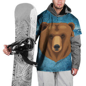 Накидка на куртку 3D с принтом Медведь в Кировске, 100% полиэстер |  | Тематика изображения на принте: 