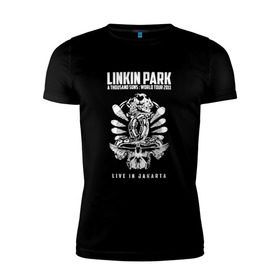 Мужская футболка премиум с принтом Linkin Park две эмблемы в Кировске, 92% хлопок, 8% лайкра | приталенный силуэт, круглый вырез ворота, длина до линии бедра, короткий рукав | 